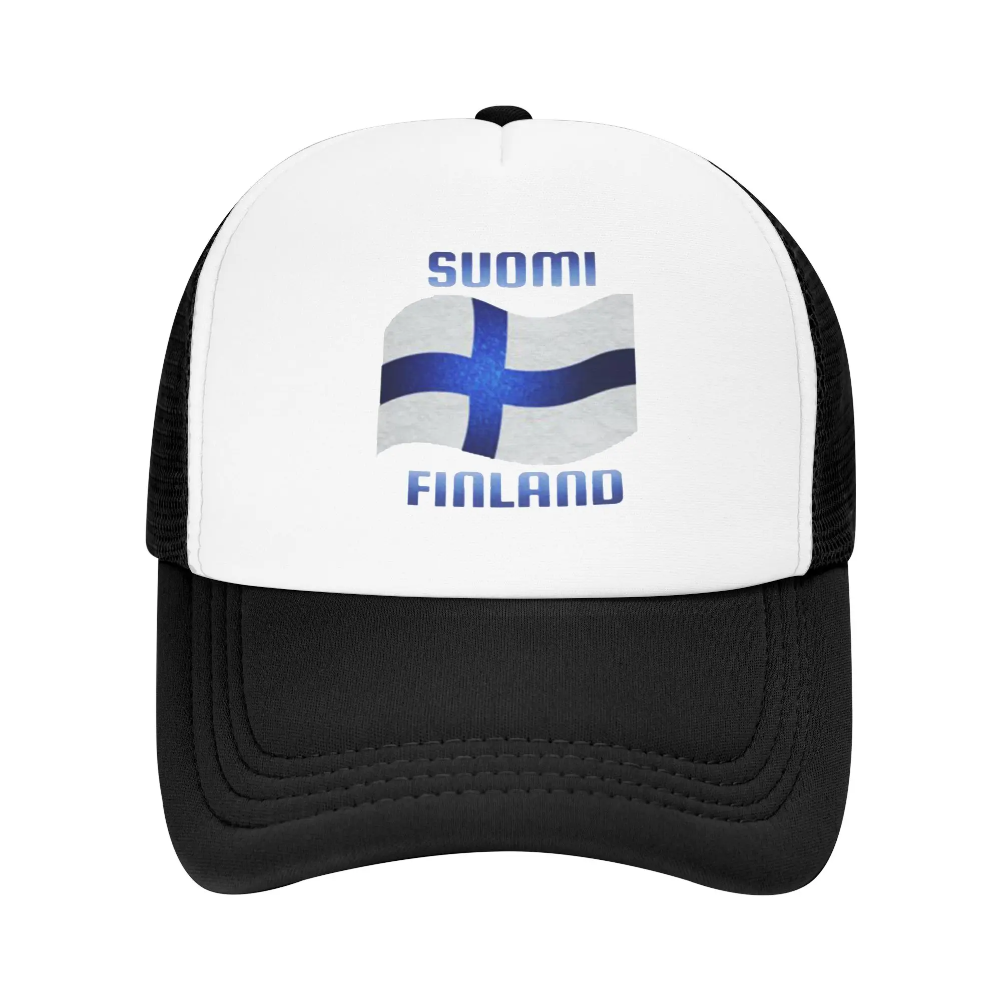 Suomi Flag of Finland Blue Cross Travel Mesh Baseball Caps For Mens  High-end Male Beach Golf Hat Trucker Cap