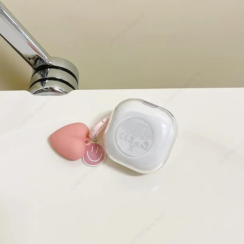 Cute Rabbit Case For Samsung Galaxy Buds 2 Pro Live FE Clear Cover For Samsung Buzz 2 Pro Buds2 2Pro Funda With Keychain Coque