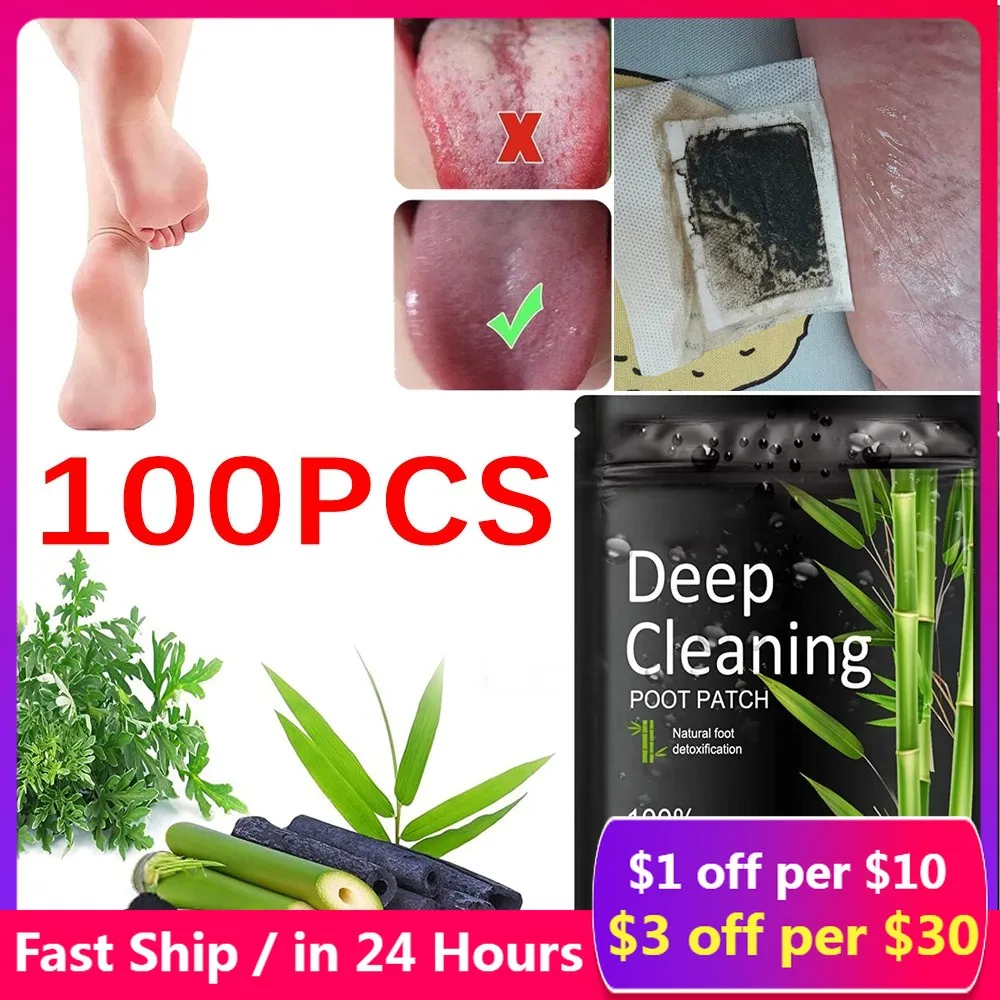 

10-100PCS Detox Foot Patches Pads Natural Herbal Stress Relief Feet Body Toxins Detoxification Cleansing Pad Health Care