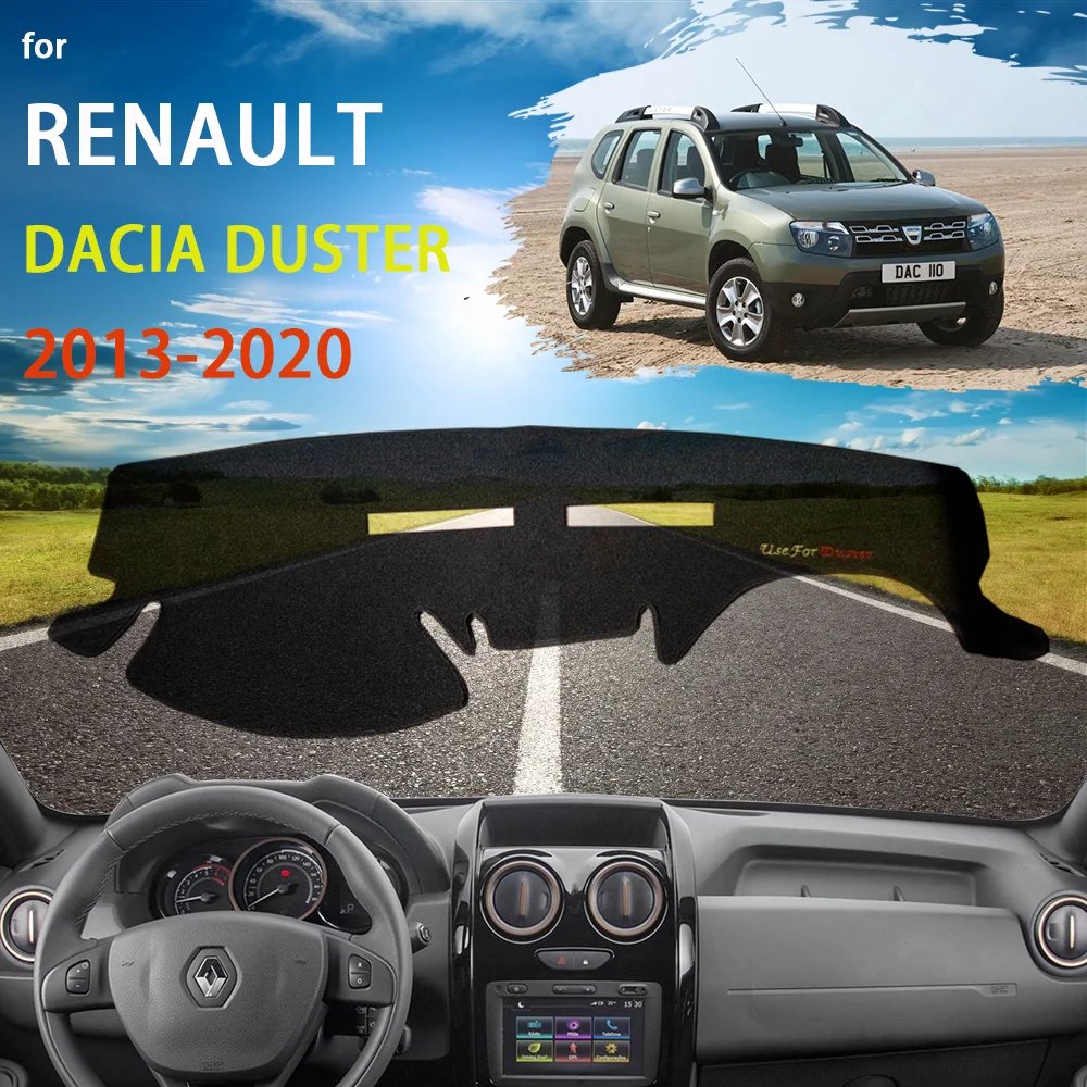 Car Dashboard Cover Dash Mat for Renault Dacia Duster Terrano HS 2013~2020 2019 Pad Sunshade Cushion Nonslip Anti-UV Sun Rug