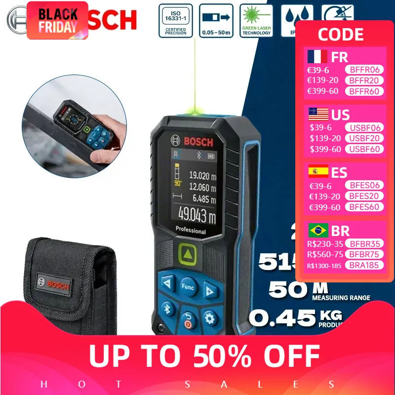 BOSCH GLM 50-27 CG Laser Range Finder High Precision Lightweight Modern Screen Measurement RangeFinders Laser Measure GLM50-27CG