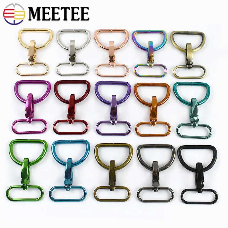 

5/10Sets 20/25/32/38mm Metal Bag Strap Buckles D Ring Clasp Pet Collar Swivel Lobster Hook Buckle DIY Bags Hardware Accessories