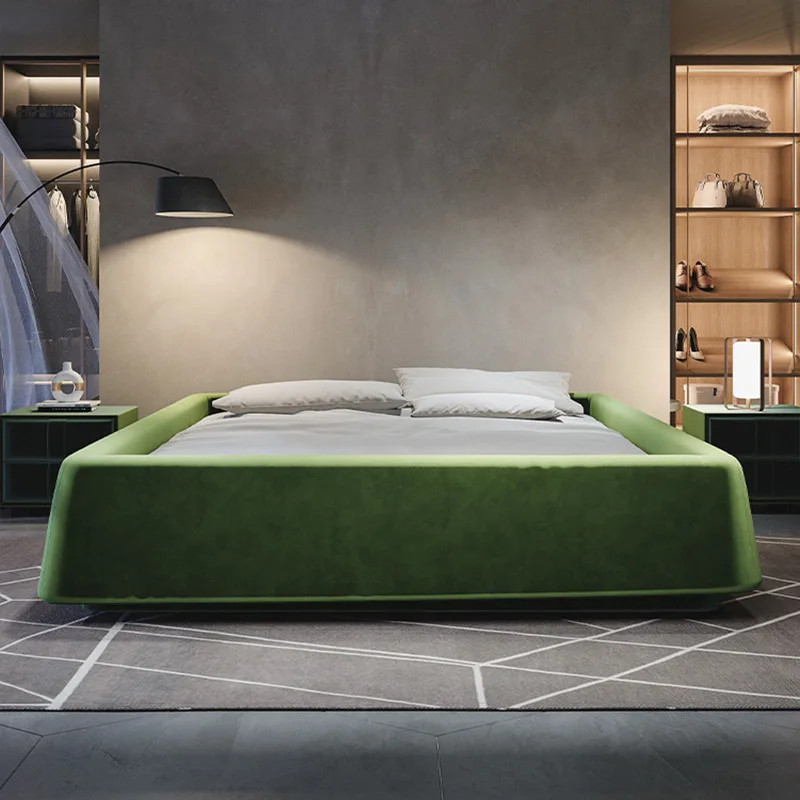 

Простая дизайнерская кровать в итальянском стиле для спальни, креативная, в стиле инстаграм, для родителей и детей, двуспальная.