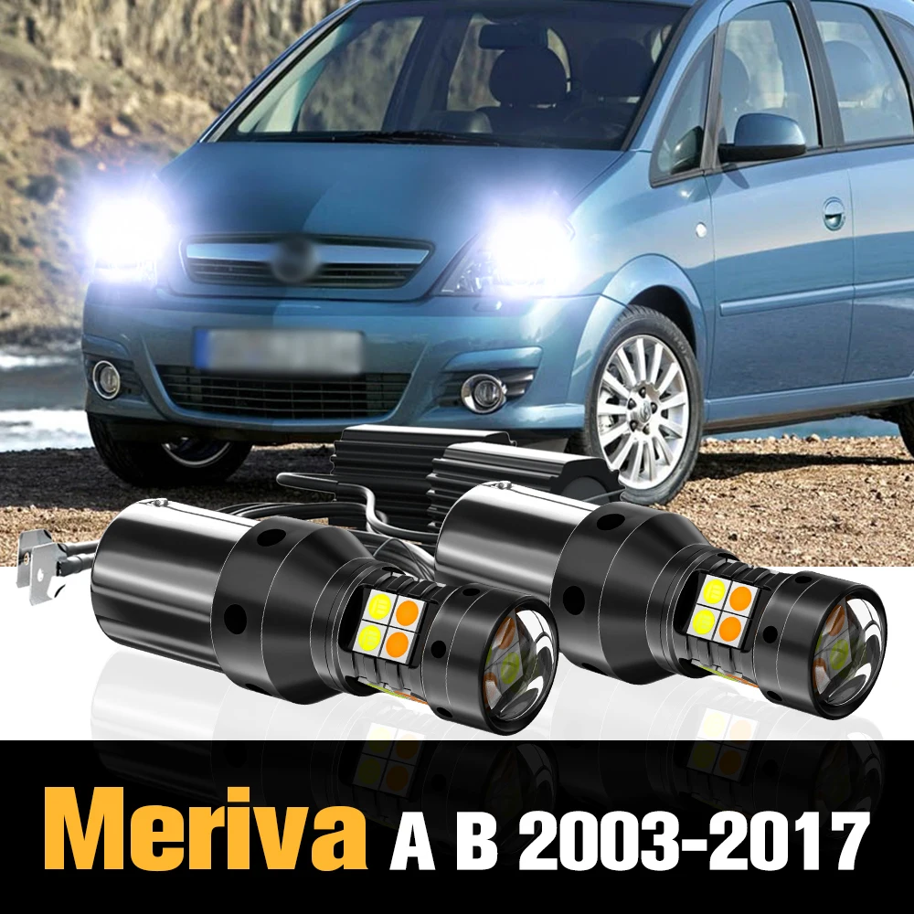 

2x Canbus LED Dual Mode Turn Signal+Daytime Running Light DRL Accessories For Opel Meriva A B 2003-2017 2009 2010 2011 2012 2013