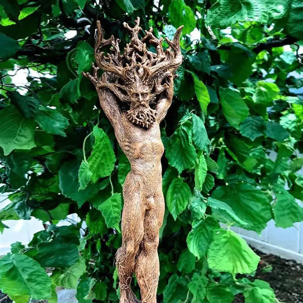 Forest Goddess Statue Resin Ornaments Garden Handicraft Tree God Ornament Crafts Ornaments Green Man Statue Tree God Ornaments