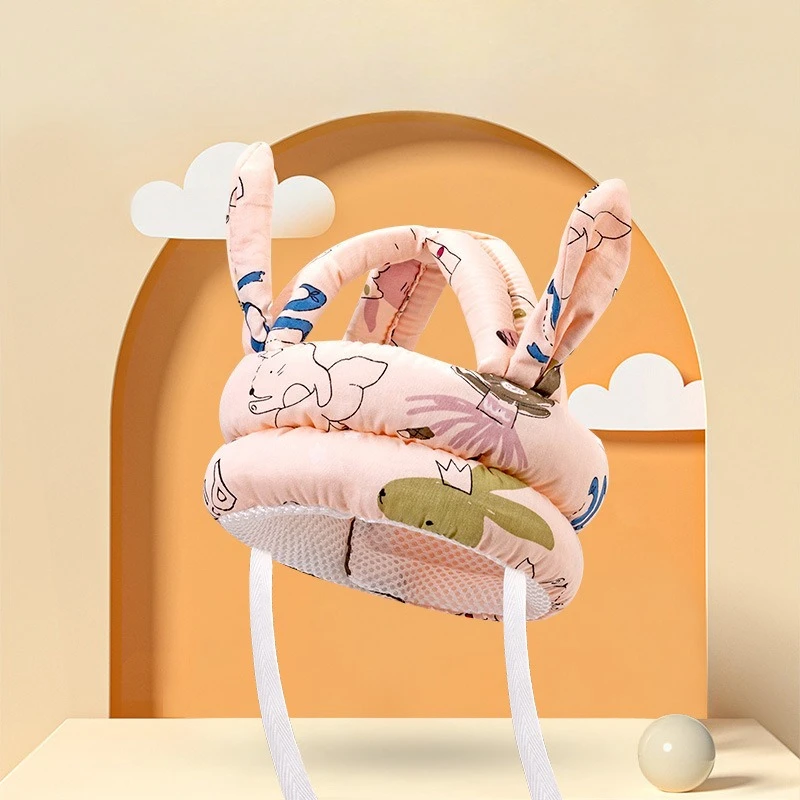 Cute Cartoon Baby Safety Helmet for Toddler Against Falling Head Protective Hat Adjustable Infant Cap Head Security Protection