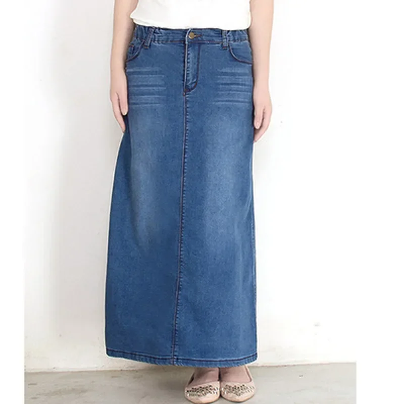 

Fashion Women Vintage Button High Waist Denim Long Skirts Ladies Jeans Dress