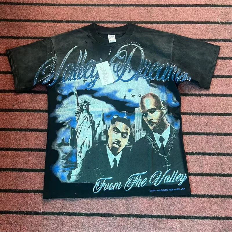 

Футболка Valley American High Street из чистого хлопка с коротким рукавом и принтом методом горячего тиснения