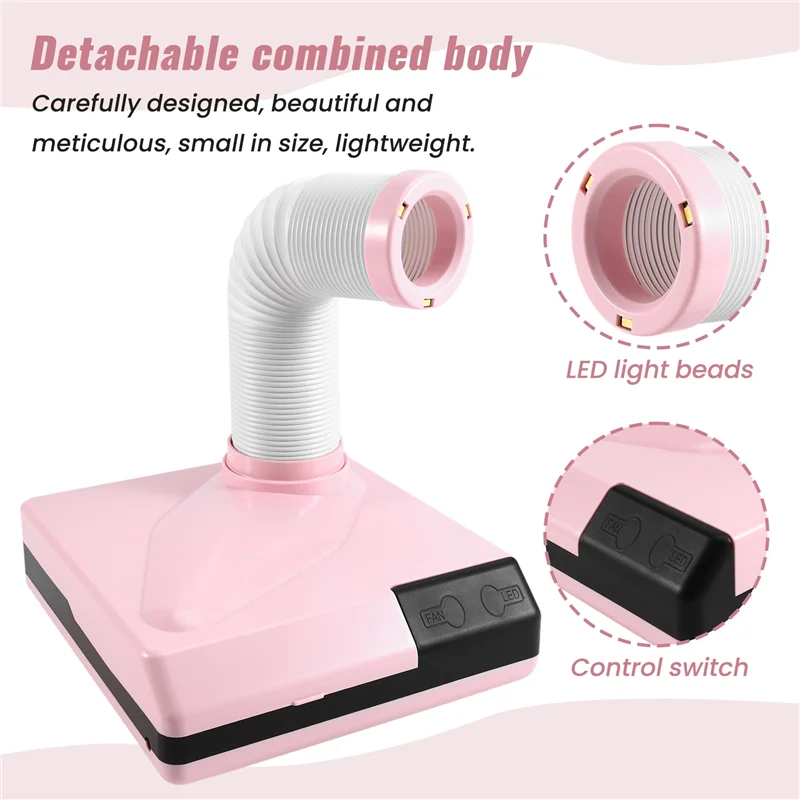 منظف أظافر عالي الطاقة بقدرة 60 وات، فلتر عمودي مزدوج، ماكينة غبار أظافر الأظافر - A77G