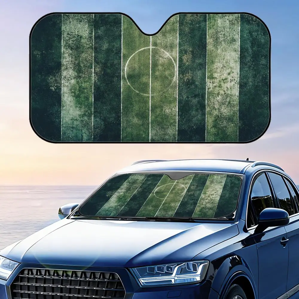 Green Grass Field Pattern Sun Visor Foldable Universal Car Windshield Sun Shade UV Protection Heat Insulation Foldable Cover