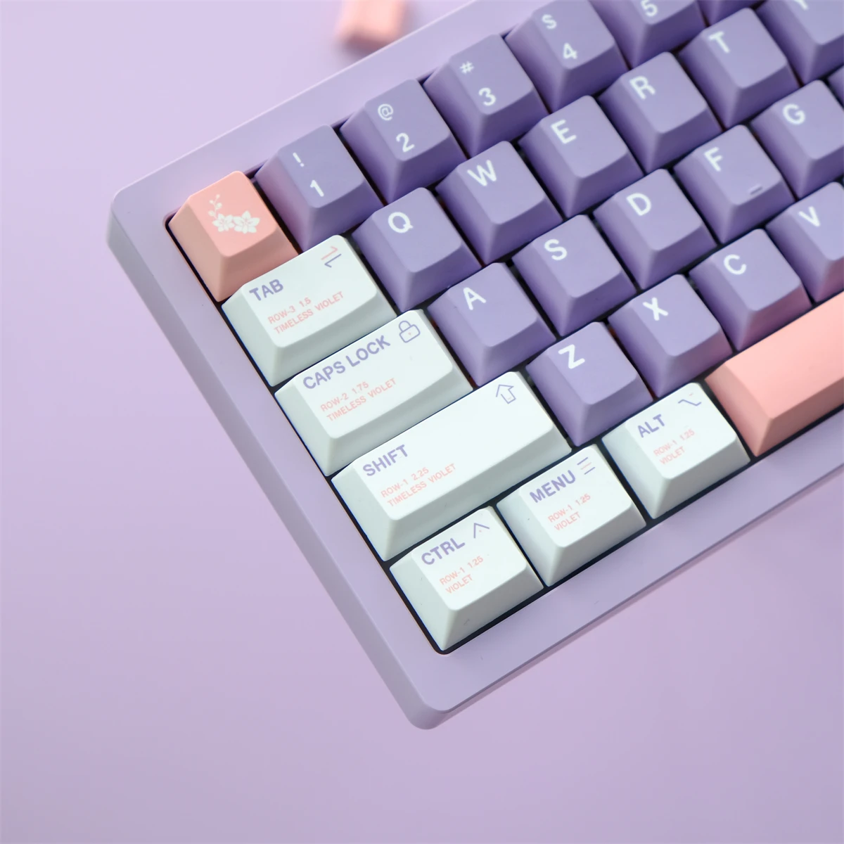 129Keys GMK Lavender Keycaps Cherry Profile PBT 5-side Dye Sublimation Mechanical Keyboard Keycap For MX Switch With 1.75U Shift