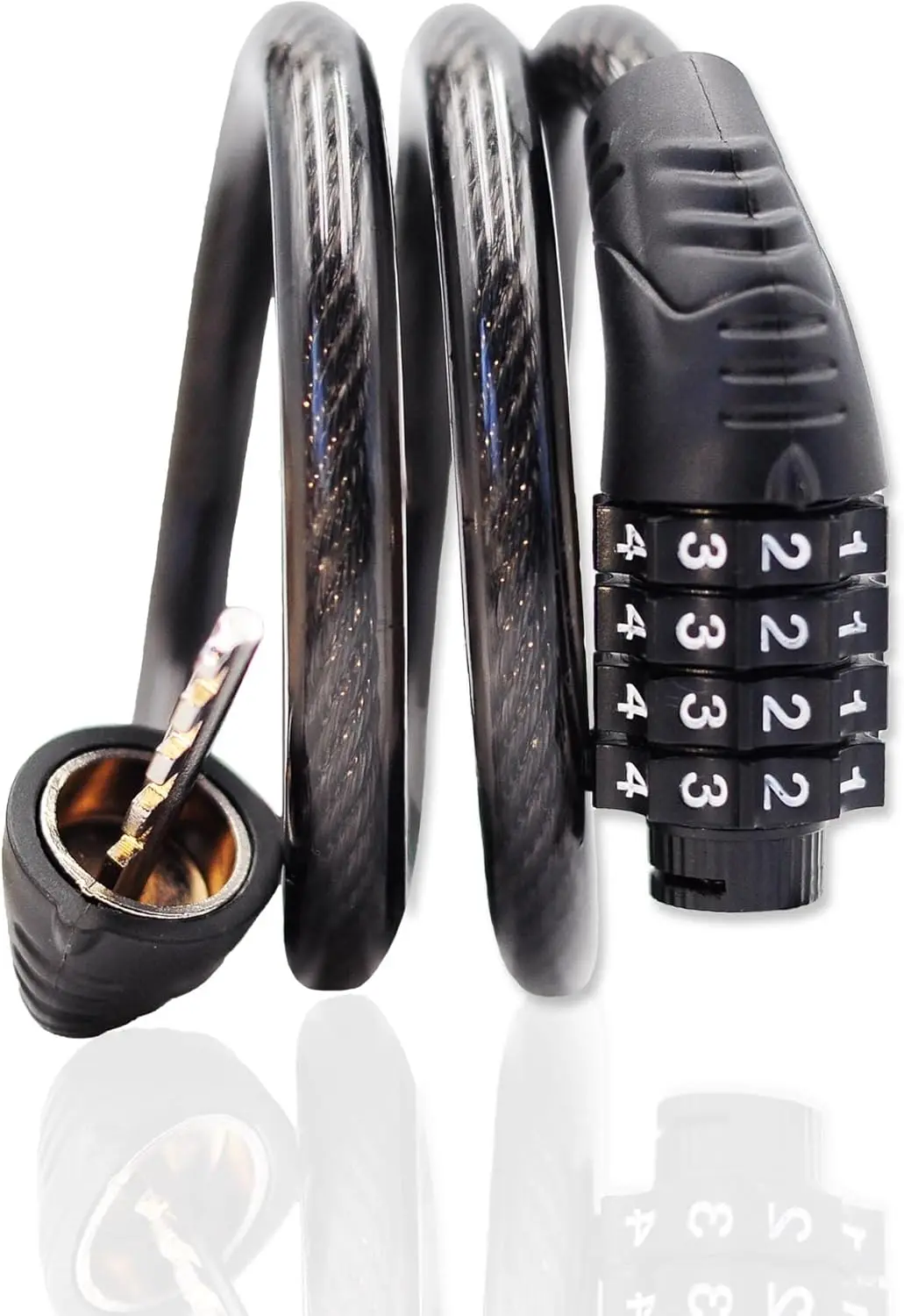

4-Digit Resettable Combination Bike Cable Lock, Anti-Theft for Bicycle, Scooter, 32 inch