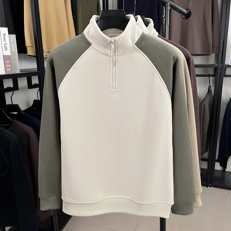 

2025 легкая роскошная мужская футболка с длинными рукавами, новая популярная японская одежда в ленивом стиле, элитная базовая рубашка