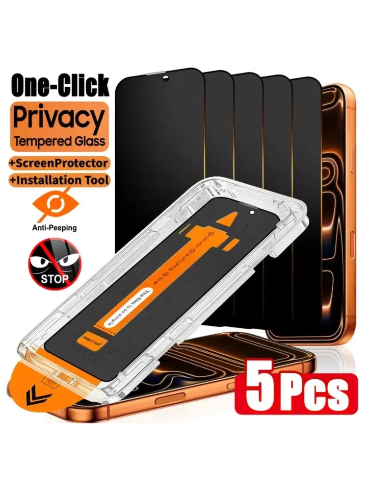 1-5 stuks Anti-spionage screensaver voor iPhone 17 16 15 14 13 12 11 Pro Max XS X XR Air 6 7 8 Plus 16e Eén-klik installatie glas - afbeelding 2