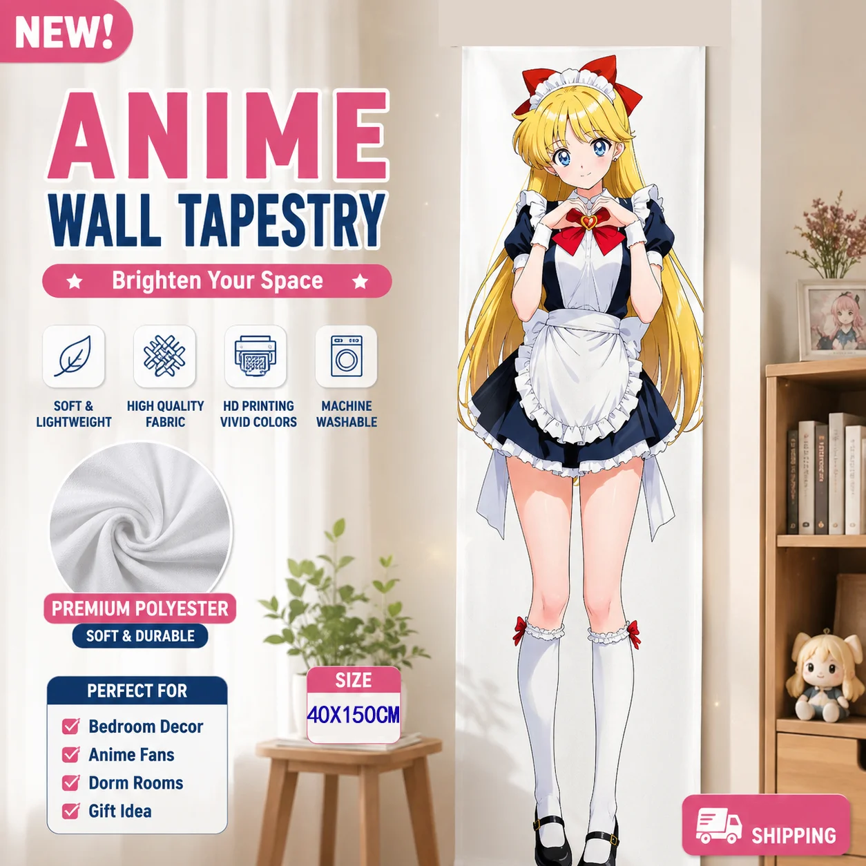 Wall Scroll Tapestry - Tapiz de Sailor Moon Minako Aino,