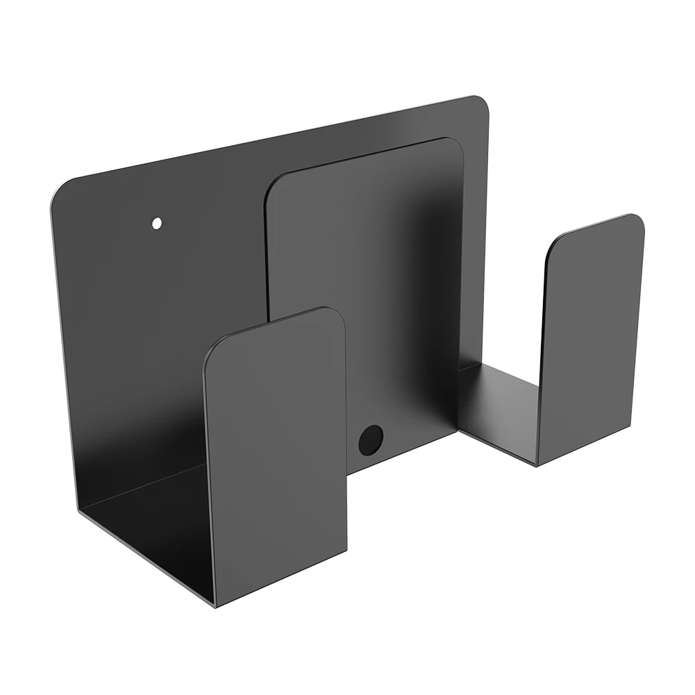 Versatile Mount Metal Dual Layer Design Desk Side& Bedside Storage Stand Wall Holder Shelf Organizer for TV Box Router E-Reader