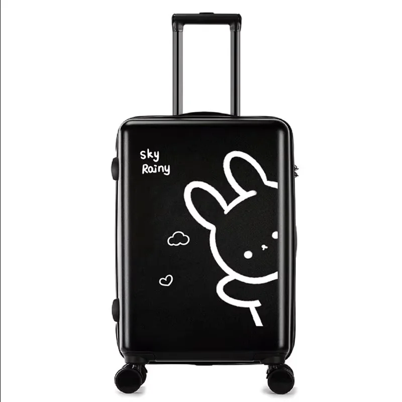 Bear rabbit children\'s suitcase schoolgirl universal wheel 20 inch luggage cartoon cute trolley box combination box