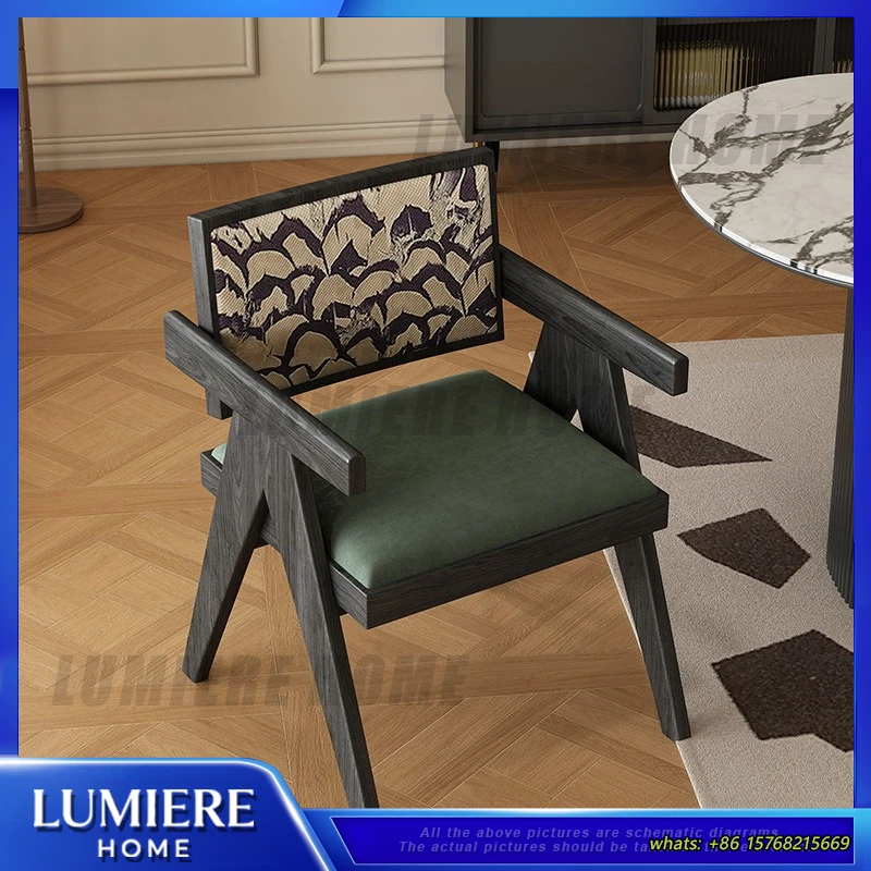 

Vintage Dining Chair for Home Restaurant Retro Style Wood Seat Mid Century Modern Chandigarh Inspired Wax Maple Design Chair