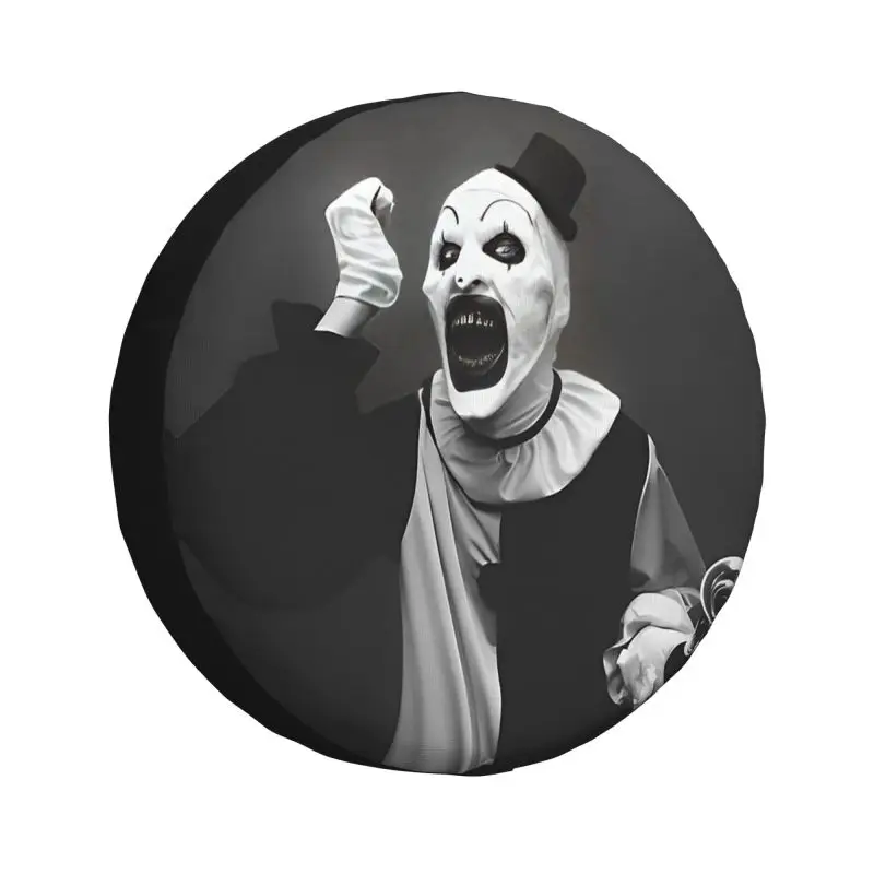 Custom Halloween Horror Movie Terrifier Spare Tire Cover for Jeep Toyota Mitsubishi 4WD 4x4 RV Car Wheel Protector 14