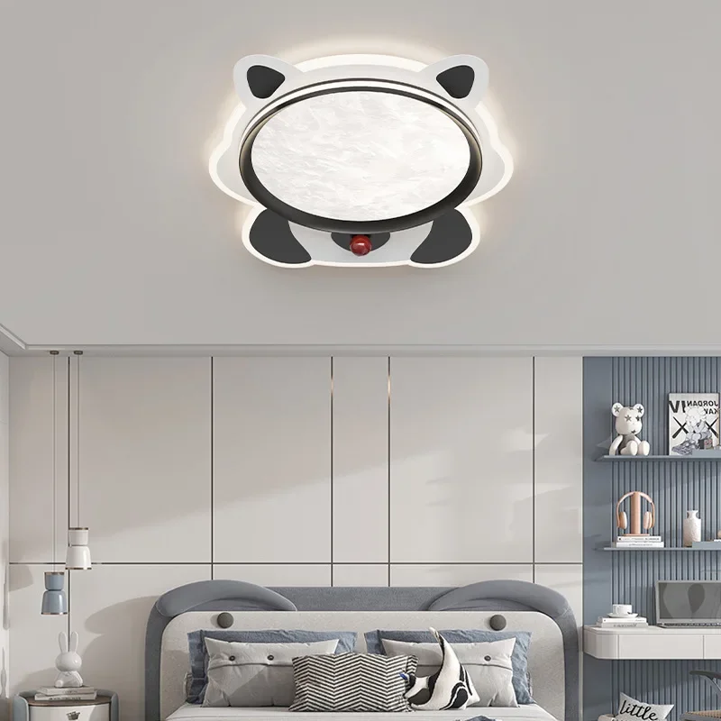 Italian Minimalism Ceiling Light Modern Simple Children's Room Panda Ceiling Light Aesthetics Indoor Lighting Lampu Siling FYCL