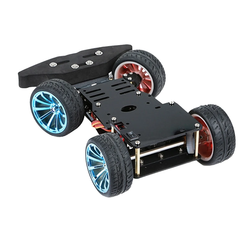 4-Rad DIY Servo Roboter Auto 4WD Chassis Smart Auto Zubehör für Arduino Auto Plattform mit Metall Servo Lager Kit Getriebe Steuerung