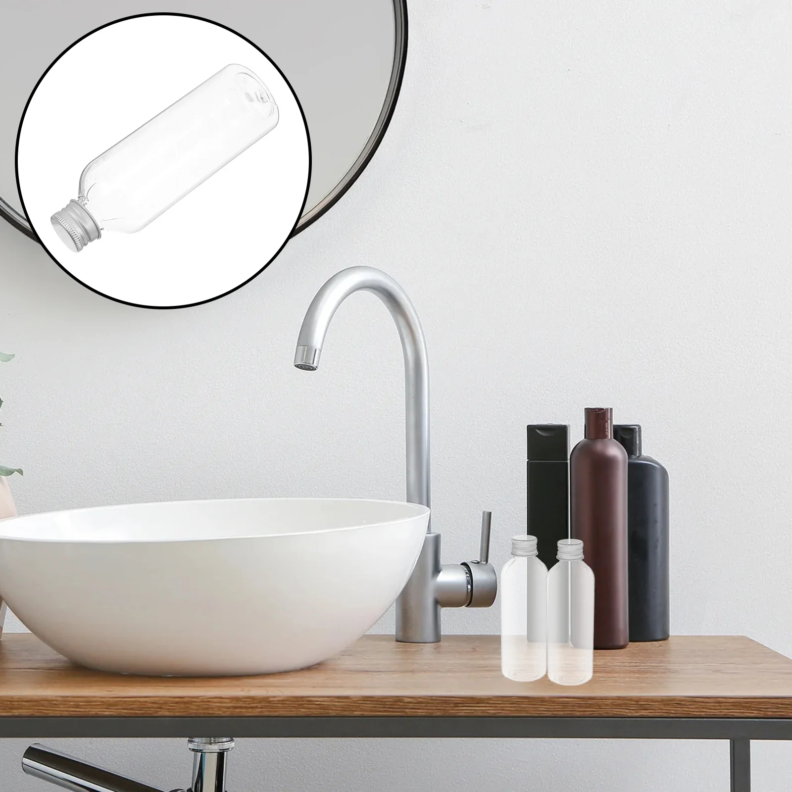 

20Pcs Transparent Plastic Cosmetics Bottles Refillable Lightweight Small Liquid Dispenser for Travel Lotion Shampoo Hair Gel Use