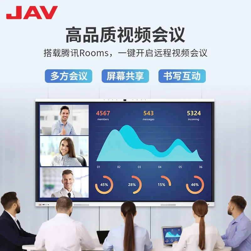 JAV مؤتمرات الكل في واحد اللوحي الوسائط المتعددة التي تعمل باللمس التلفزيون شاشة تعمل باللمس مؤتمرات الفيديو التفاعلية السبورة البيضاء الإلكترونية