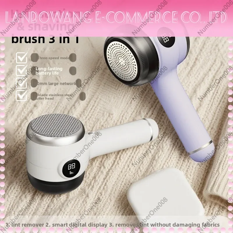 Digital Display 3-in-1 Lint Remover, Fabric Shaver, and Pill Trimmer for Clothes