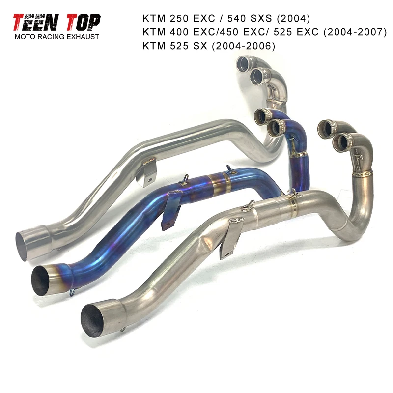 

4Strokes Offroad Bike Front Exhaust Pipe For KTM 525EXC 400EXC 450EXC 04-07 50mm Motorcycle Exhaust Header 250EXC 540SXS 2004