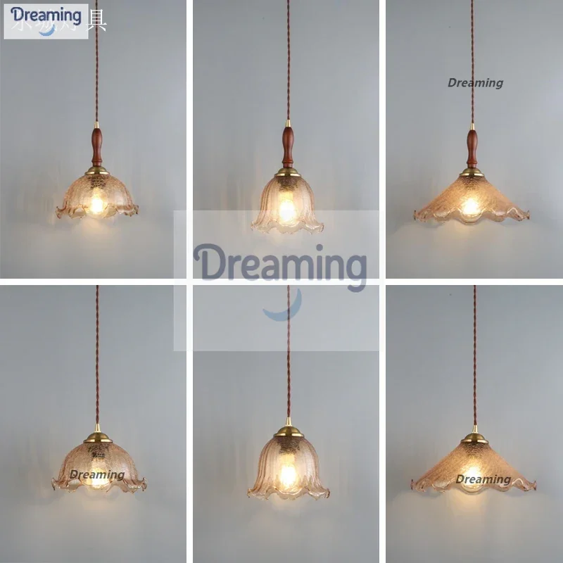 

B & B Vintage Japanese-style aisle Entrance light Restaurant Bar Cafe Bedroom Bedside pattern Bedside brass chandelier