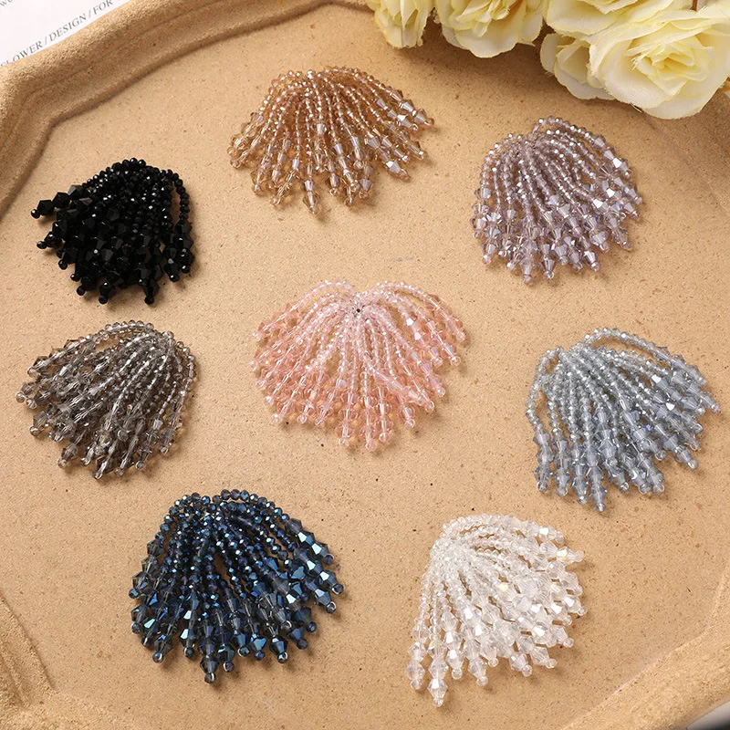

Handmade Crystal Tassel Floral Shoe Clip for Crocs Simple Stylish Embellishment for Shoes Beaded Buckle Compatible Craft