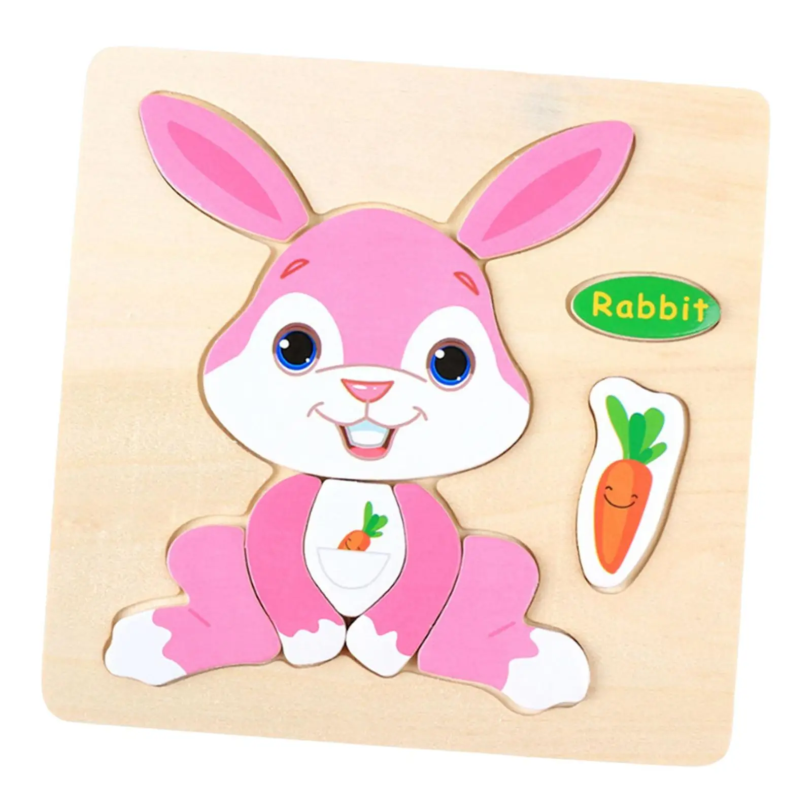 Cartoon Rabbit Puzzles Sensory Toy Shape Sorter Toy Animal Bunny Puzzle Board for Boys Girls Party Favors Birthday Travel Toy