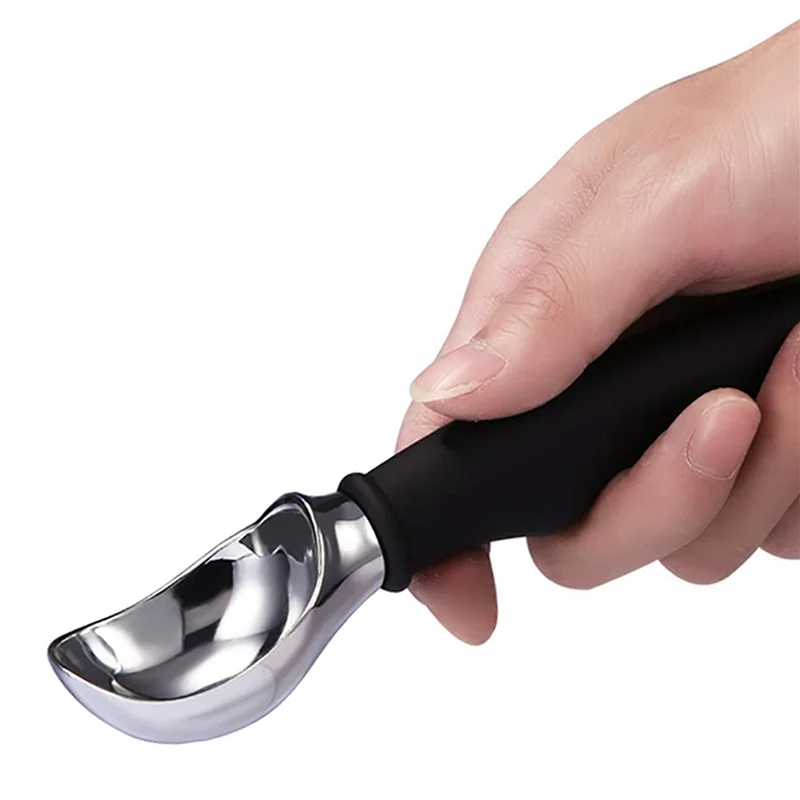 -BABQ 6X Colher de sorvete premium, colher segura para máquina de lavar louça com alça confortável e fácil aderência, design resistente e durável, preta