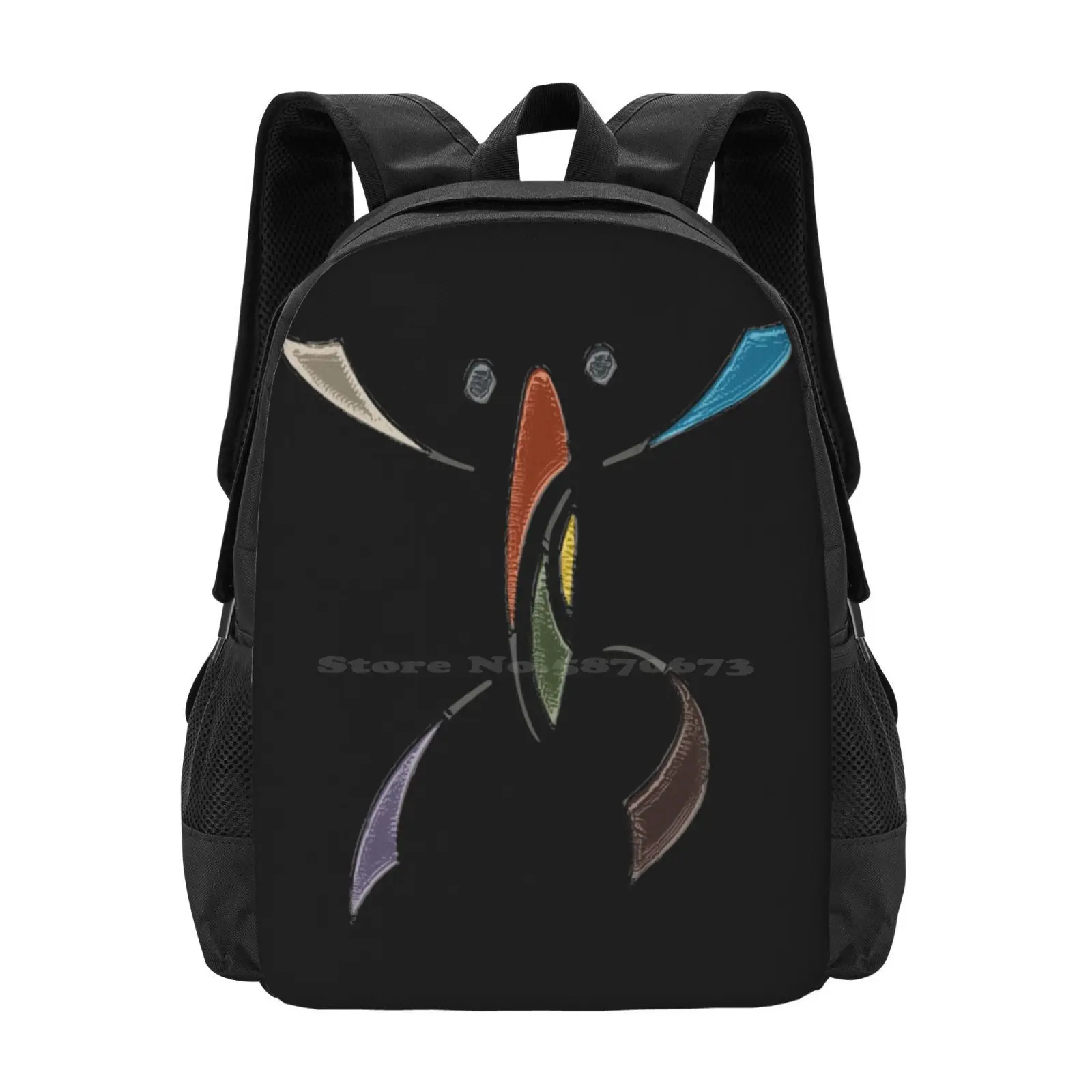 Tribal Coqui Taino Symbol Puerto Rico Colorful Sketch Backpack For Student School Laptop Travel Bag Taino Symbols Taino Indians