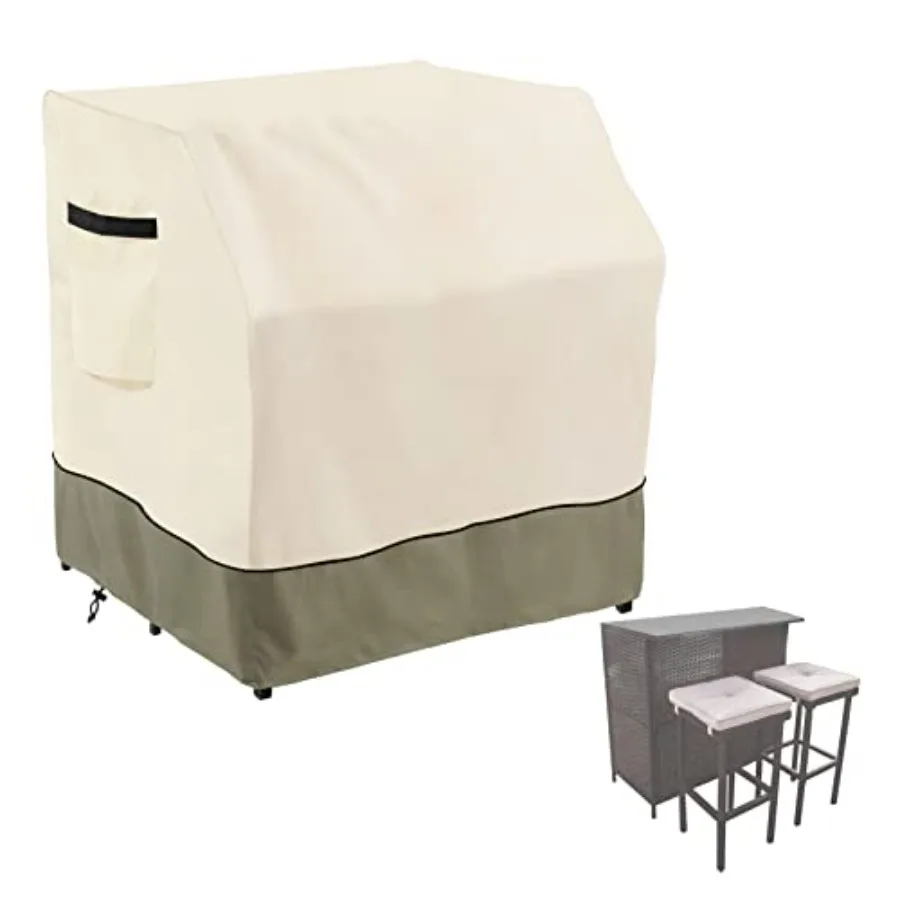 

41 Inch Outdoor Bar Set Cover 600D Oxford Cloth Heavy Duty Waterproof Patio Bar Set Cover Wicker Bar Table Set Covers