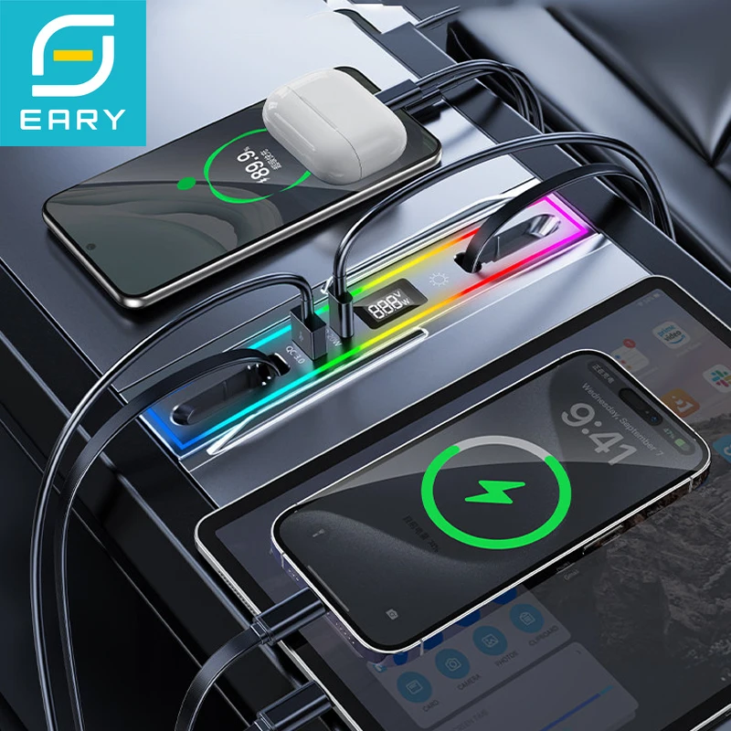 ฮับ USB สำหรับรถยนต์ Tesla Model 3 Highland ปี 2024-2025 และ Model Y Juniper ปี 2026 แท่นวางอุปกรณ์ในคอนโซลกลางรถยนต์ อุปกรณ์เสริม