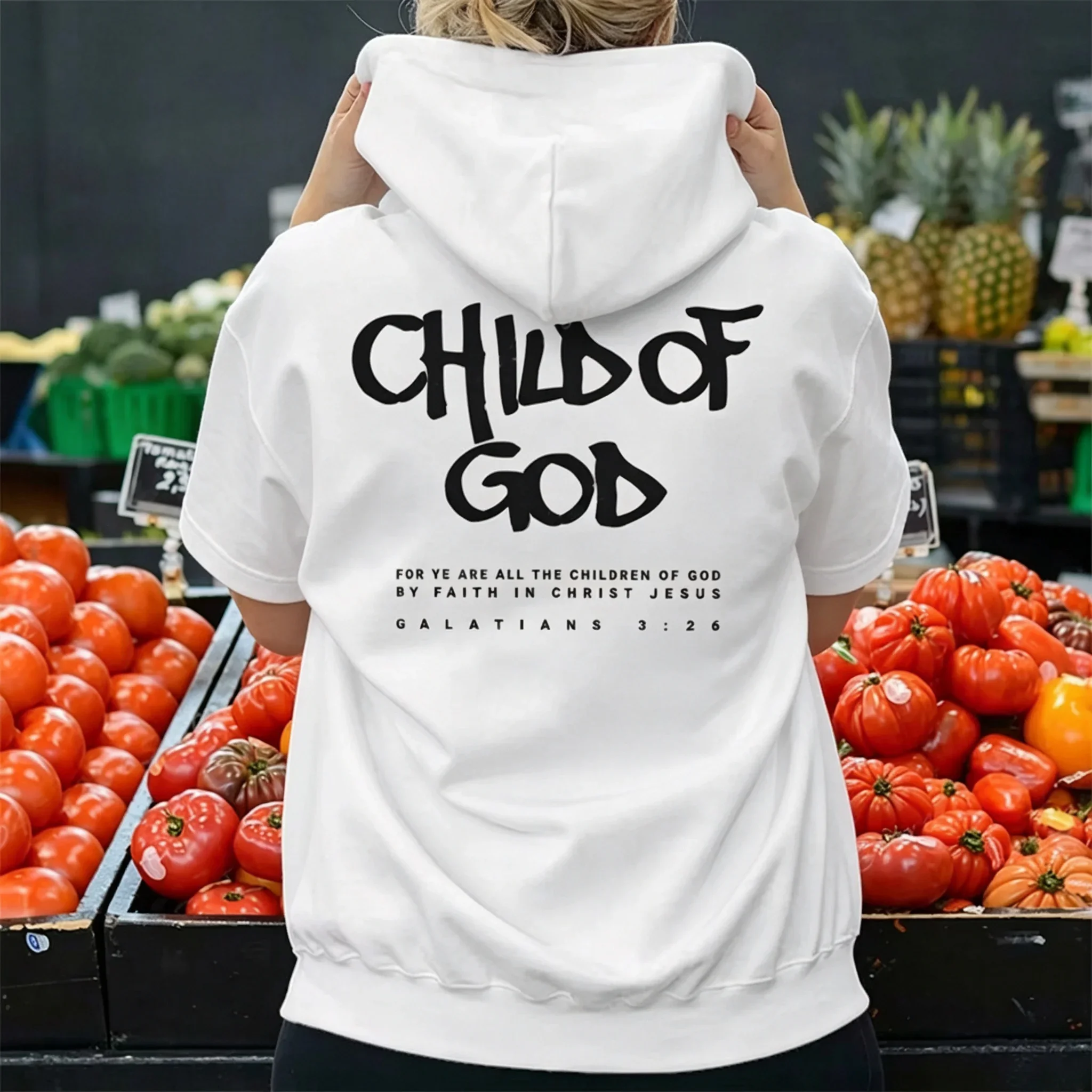 2026 I Am A God Child Kapuzenpullover mit Buchstabendruck, christliche Gott-Sweatshirts, Kapuzenpullover, Gebet zum Herrn, Sweatshirt, Damenbekleidung – Detail 7