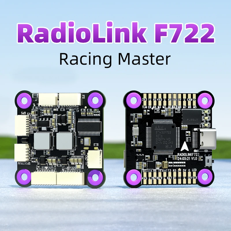 

Контроллер полета для гонок Radiolink F722, интегрированный контроллер полета OSD FC, совместим 4-в-1, штекер ESC-and-play и 2-8-осевой мультиротор