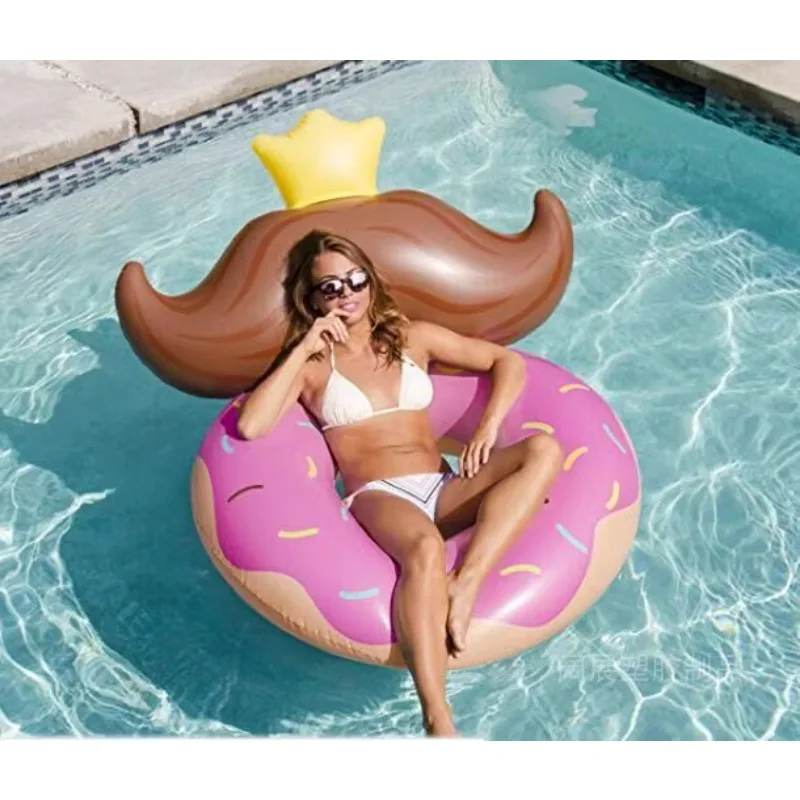 Adult Bearded Donut Pink Beard Swim Ring Bearded Backrest Swimming Ring