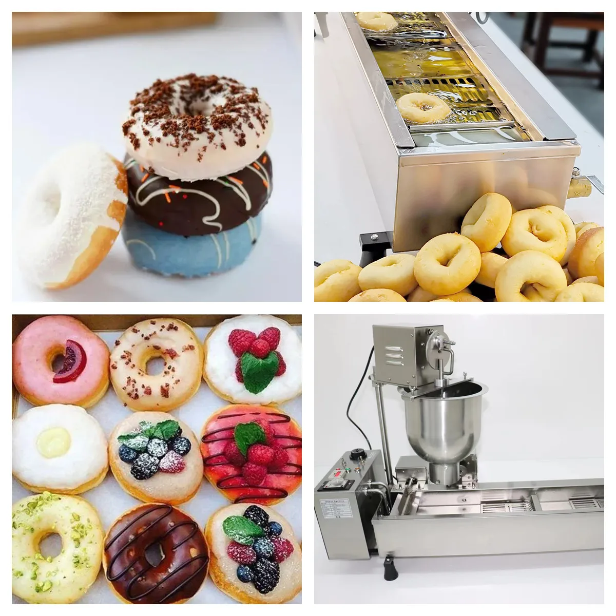 

3 Sets Molds 7L Tank Single Row Stainless Steel Commercial Automatic Donuts Making Machine Doughnut Maker Donut Frying Equipment