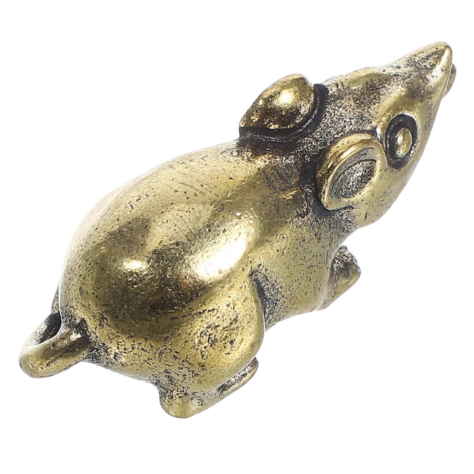 

Vintage Brass Mouse Sculpture Chinese Zodiac Rat Desktop Ornament Art Office Home Decor Small Ornaments