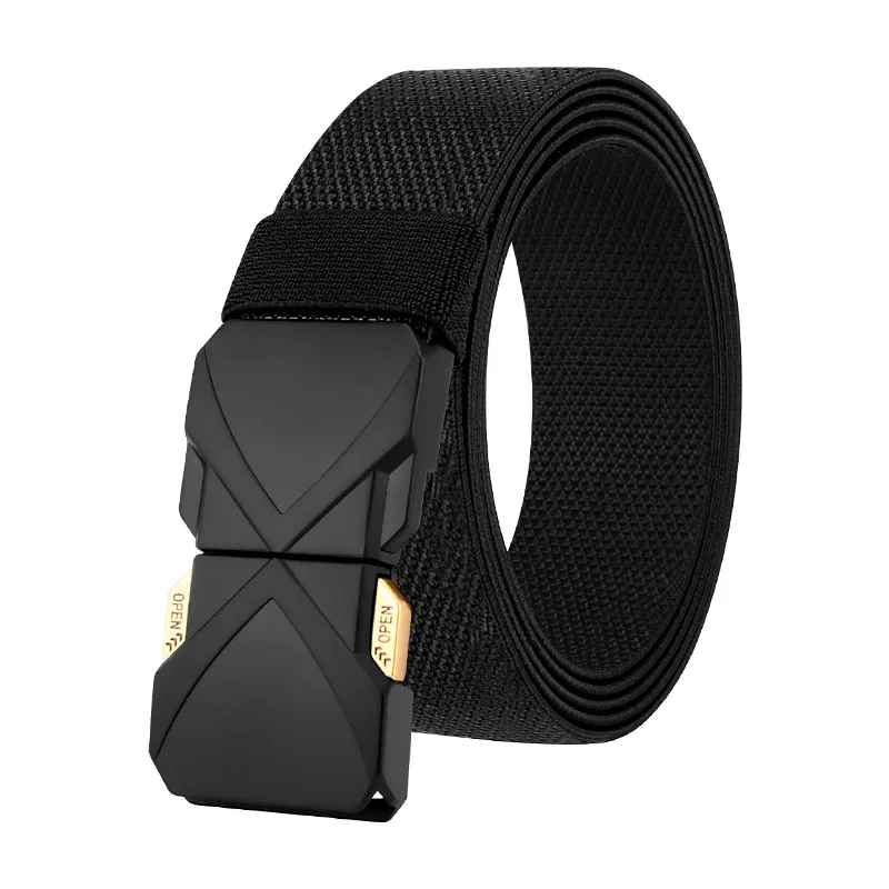 Straight through tactical waistband, quick release alloy buckle, elastic and customizable unisex commuting casual belt