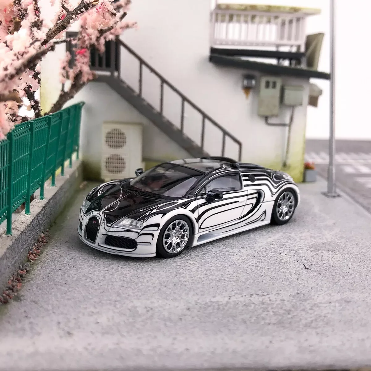 Mortal 1/64 VEYRON SUPER SPORT CAR, modelo blanco y negro, Metal fundido a presión, Colección, edición limitada, Hobby Toys