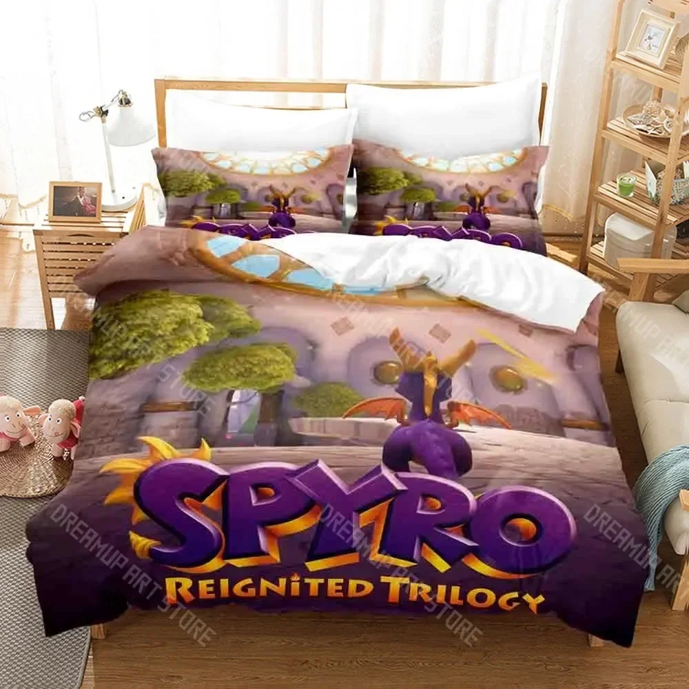 2026 3D Print Spyro Reignited Trilogy Bedding Set Single Twin Full Queen King Size Bed Set Aldult Kid Bedroom Duvetcover Sets