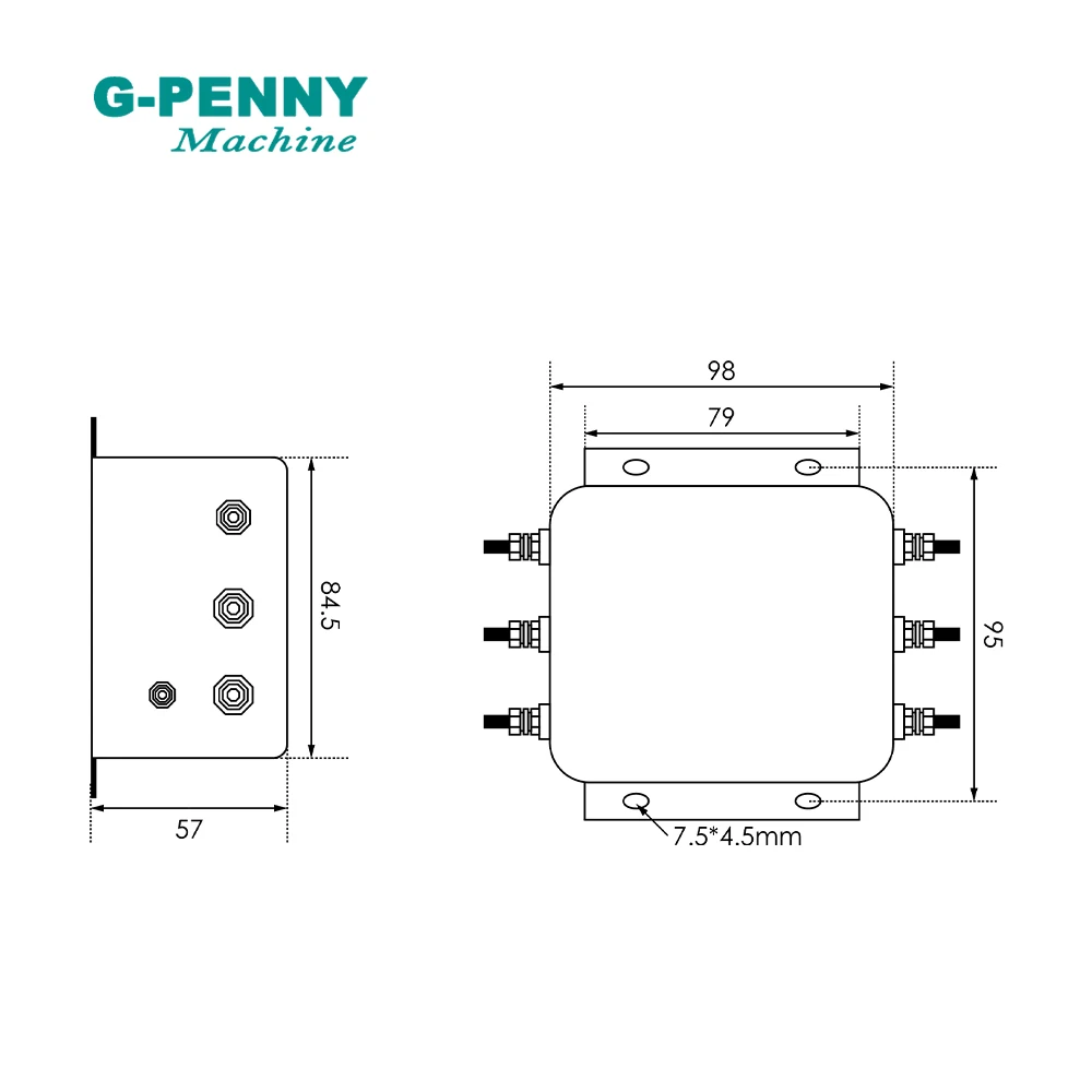 EMI Filter 3 Phase 10A 20A 30A 40A 50A 60A Switch Power Supply Filter 110V 250V 380V 440V Switching Power Supply Wave Filter