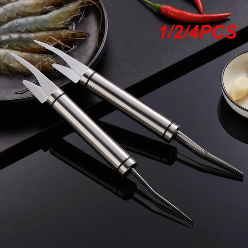 1/2/4PCS Kitchen Tool Fish Accessories Shrimp Peeler Stainless Steel Fish Knife Shrimp Line Cutting Scraping Digging Clean Knife