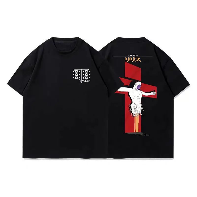 Japanische Animation Eva Lilith T-Shirt Retro Vintage Nische Baumwolle Lose Kurzarm Top Grafik Kurzarm Shirt Unisex