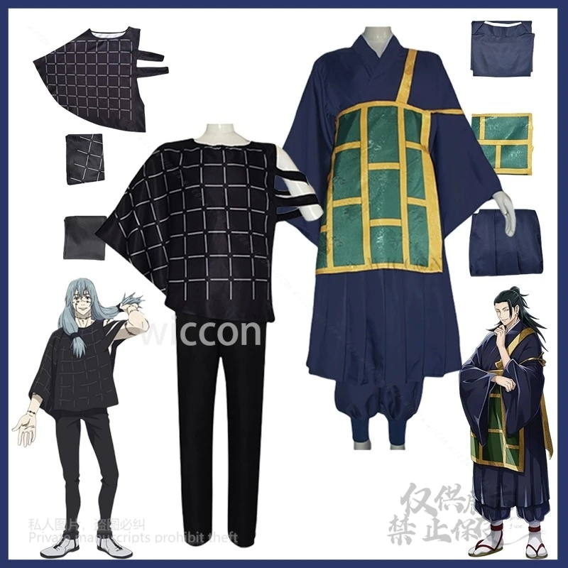 Аниме Косплей Geto Suguru Mahito Костюм 2 стиля Черный Синий Школьная Форма Аниме Одежда Костюм Мужской Вечеринка Хэллоуин Индивидуальные