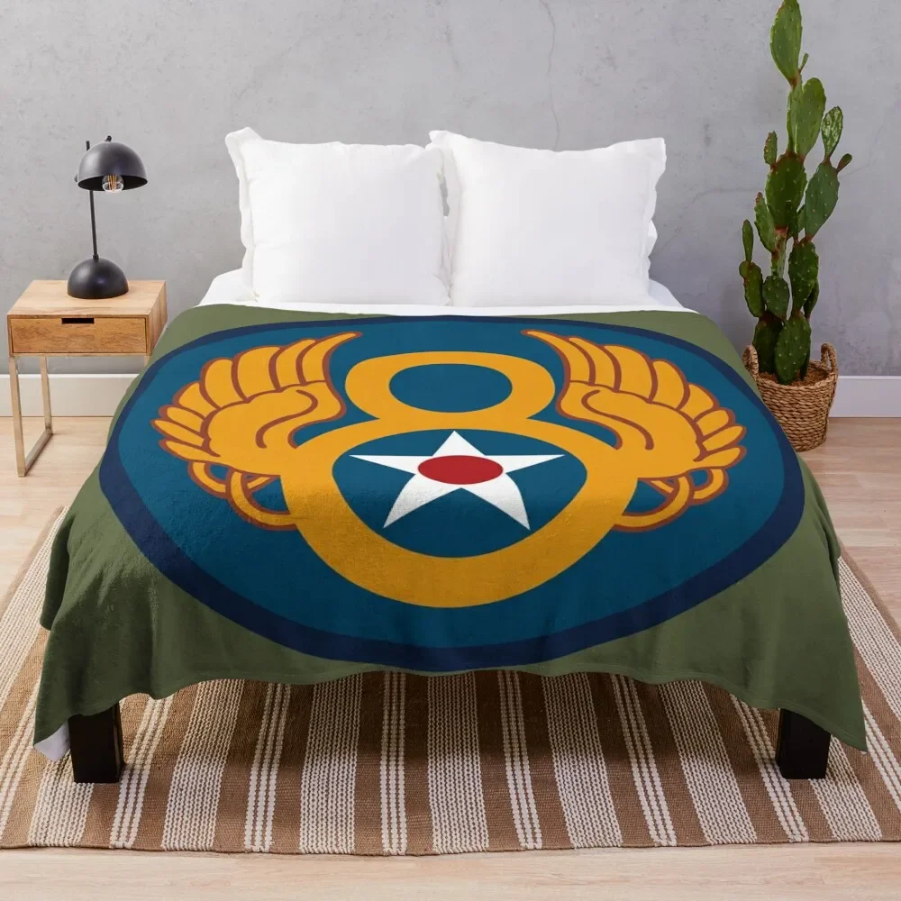 8th Airforce Emblem Throw Blanket Weighted Furrys Sofas Quilt Blankets