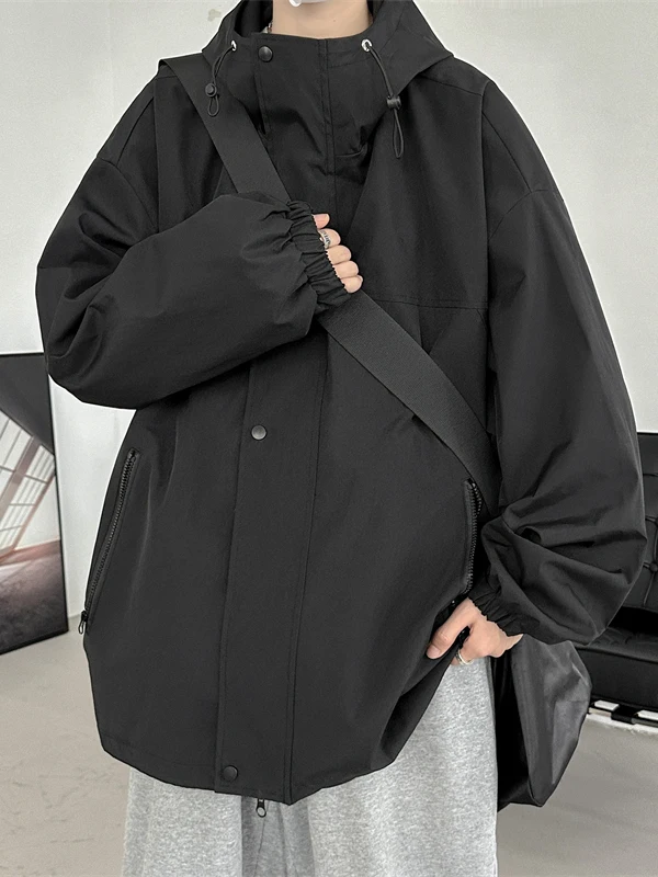 

Bla Knight Functional Sle Soft ell Jaet Men's Autumn Winter Outdoor Hiking Hooded Mountain Climbing Clothing Trendy